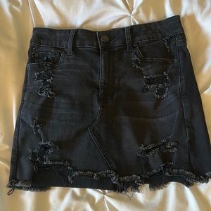 American Eagle Black jean mini skirt